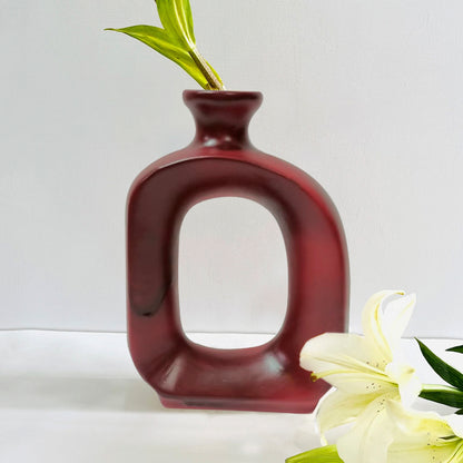 Maroon Hole Flower Vase