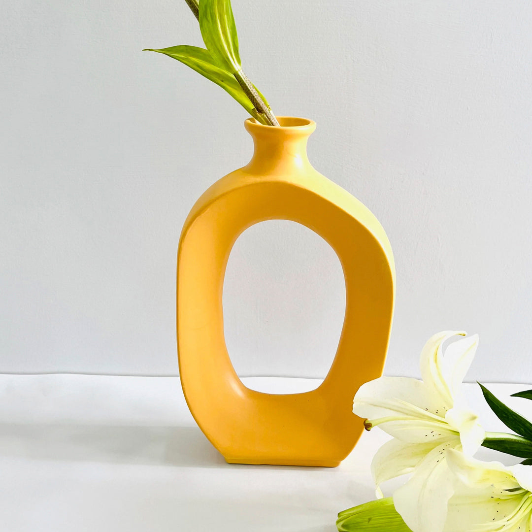 Yellow Hole Flower Vase