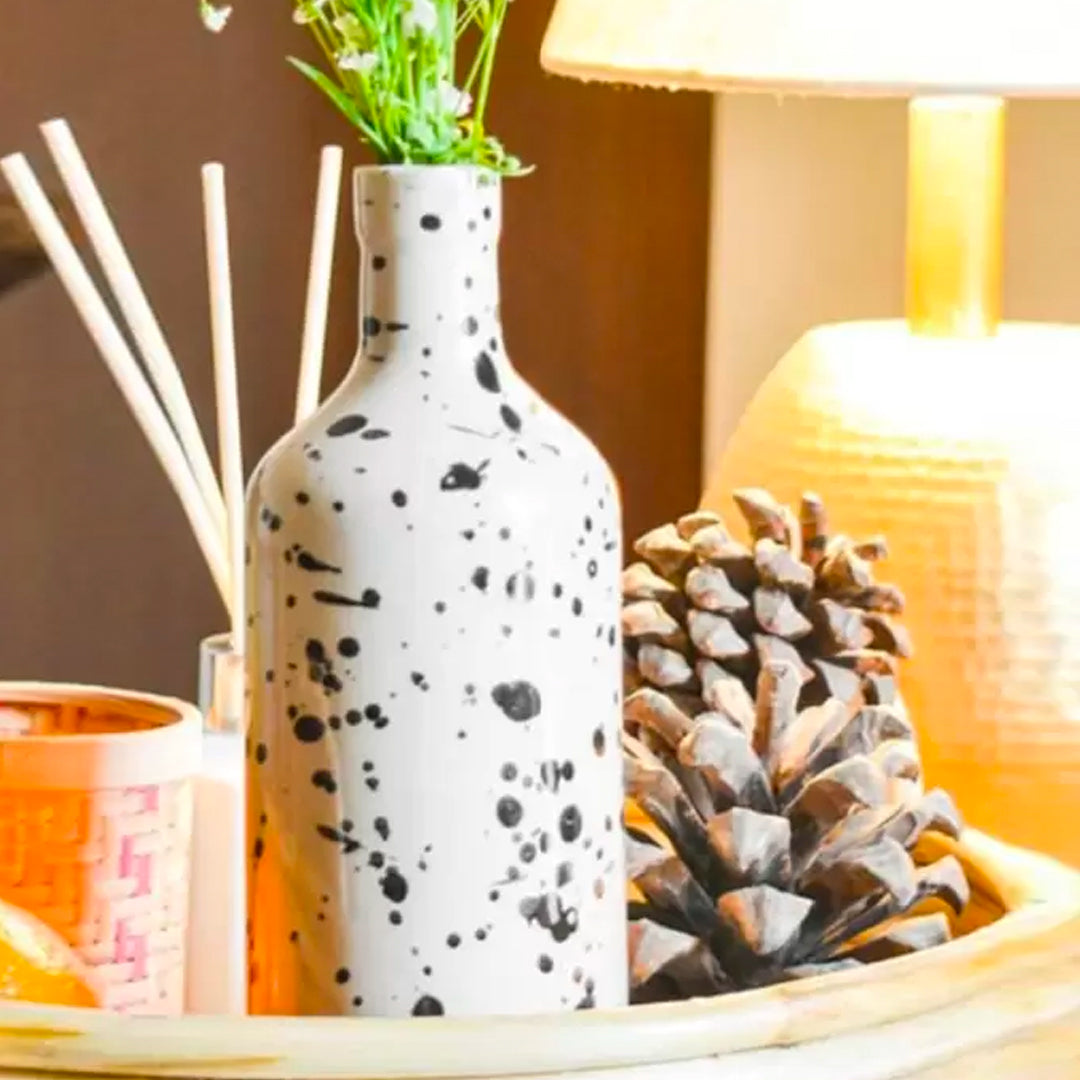 Black & White Ceramic Bottle Vase