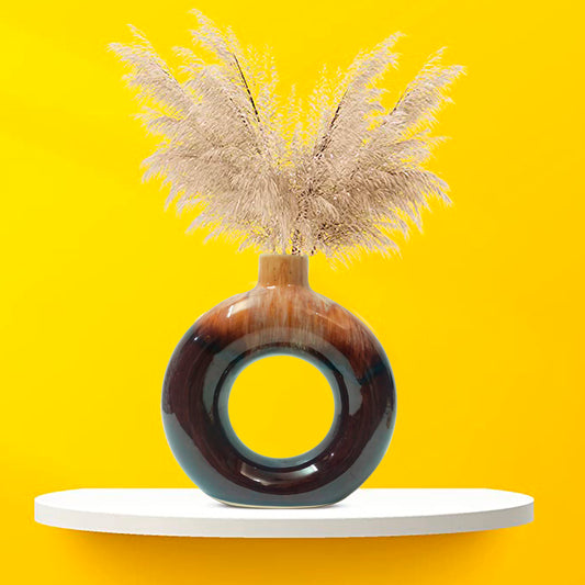 Round Ring Vase (Dark Brown)