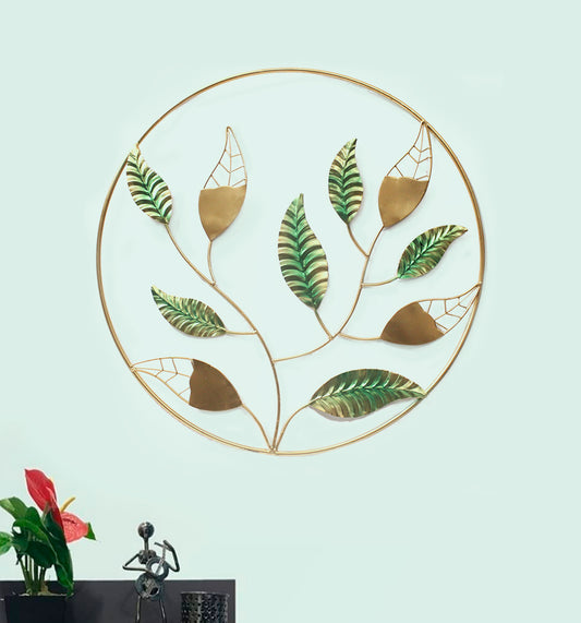 Gold Ring Leaf Wall Art