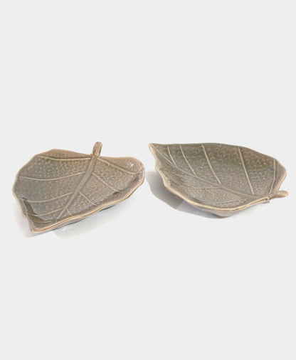 Ceramic Small Tray Set 2(Light Brown)