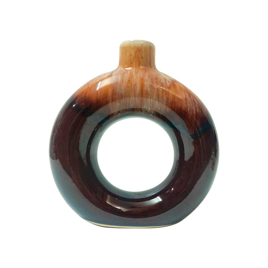 Round Ring Vase (Dark Brown)