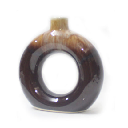 Round Ring Vase (Dark Brown)