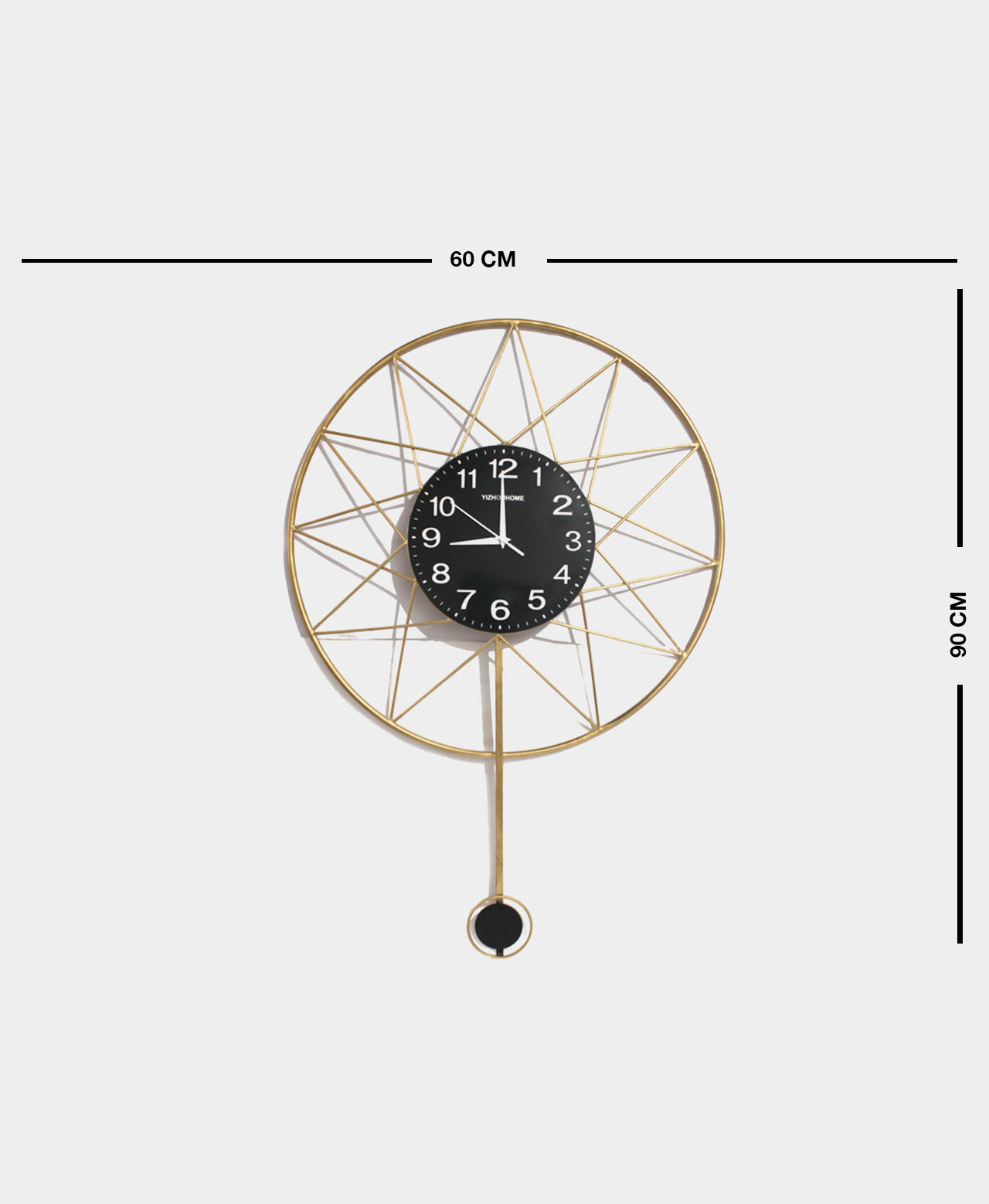 Candy Star Black Gold Wall Clock