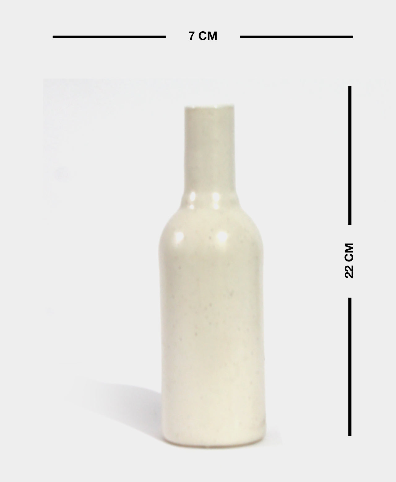 Ceramic 3 Shape Bottle vase (Beige)