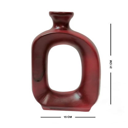 Maroon Hole Flower Vase