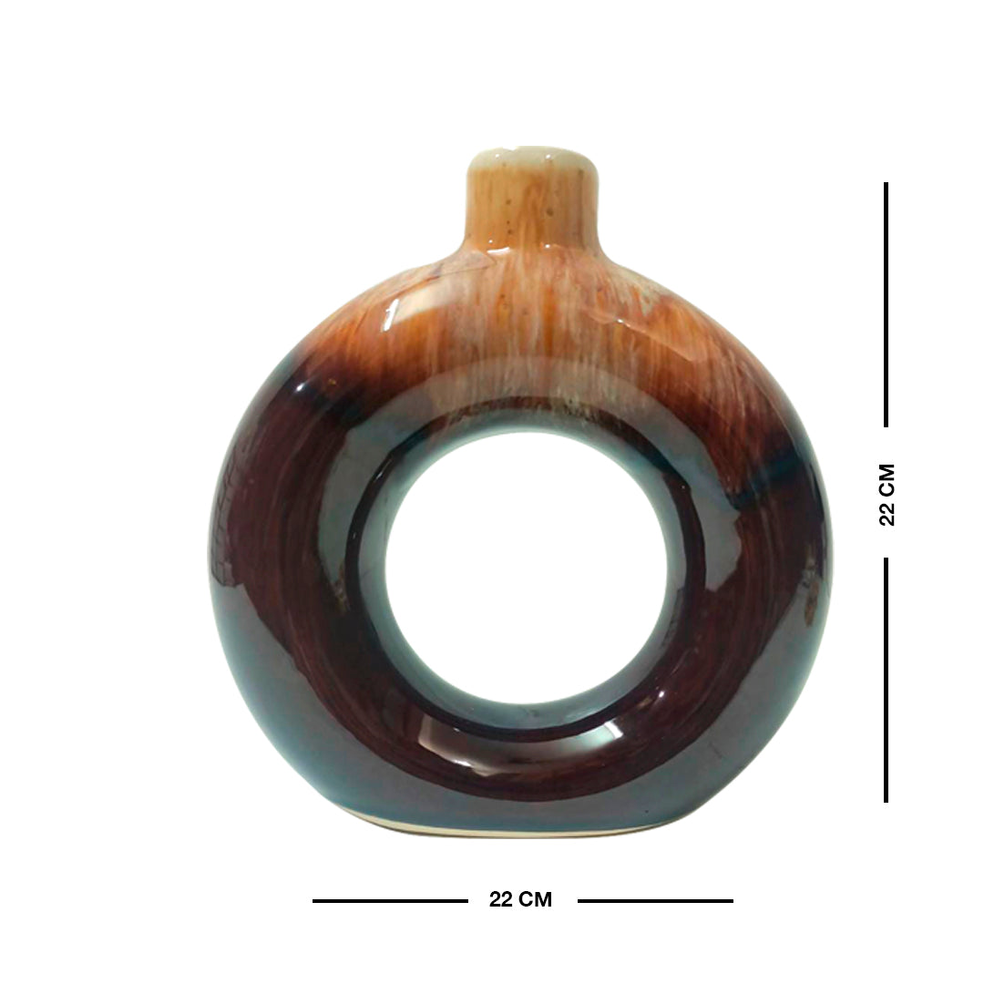 Round Ring Vase (Dark Brown)