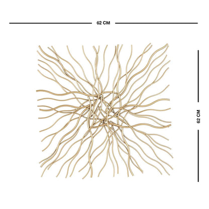 Golden Abstract wire frame wall Art