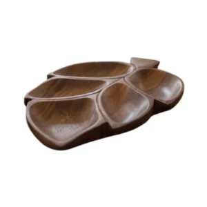 Handcrafted Wooden Leaf Dry Fruit Tray