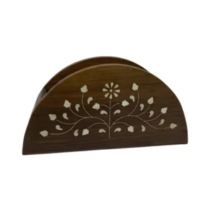 Decorative Wood Inlay Napkin Holder