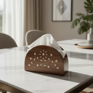 Decorative Wood Inlay Napkin Holder