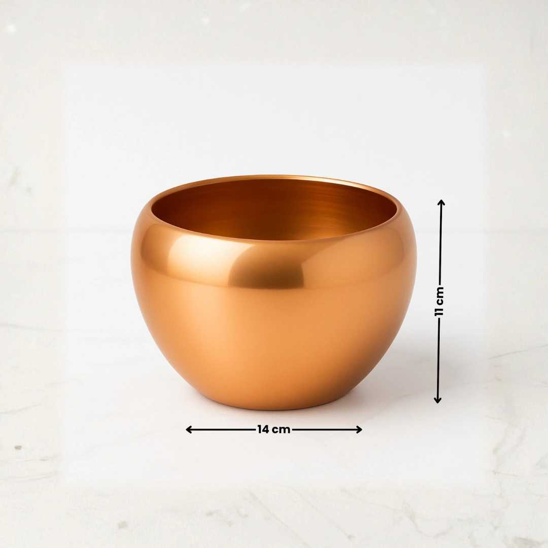 Golden Metal Planter Pot Round - (Golden 2) - Image 4