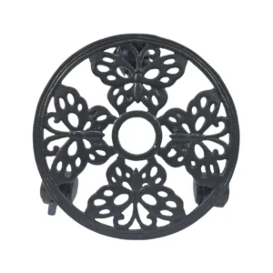 Heavy Duty Round Butterfly Metal Plant Pot Trolley with 360° Caster Wheels